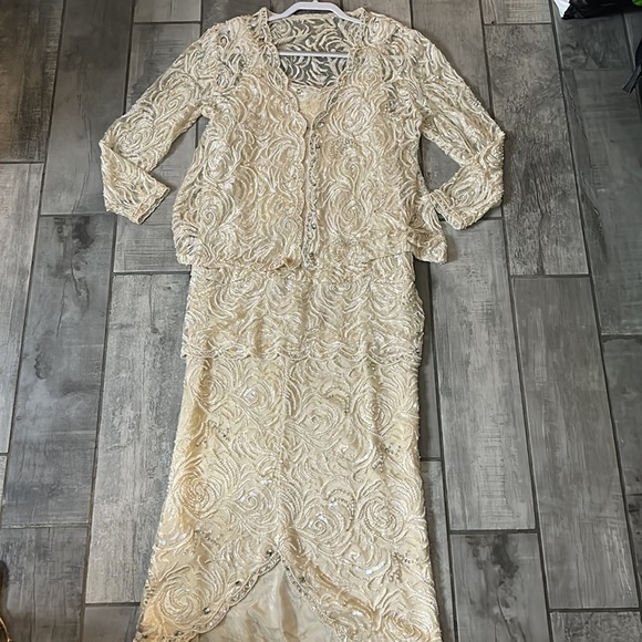 Vintage Judith Ann drop waist beaded roaring 20s event dress gown large - Picture 10 of 10